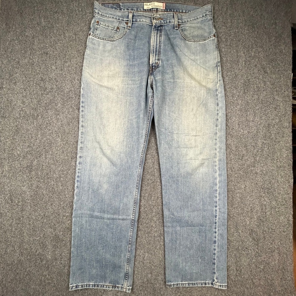 Levi's 559 Relaxed Straight Jeans Mens 36x32 Light Wash Blue Vintage Denim Y2K